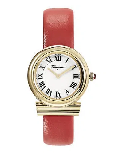Pre-owned Ferragamo Womens Gancini Gold 28mm Strap Fashion Watch
