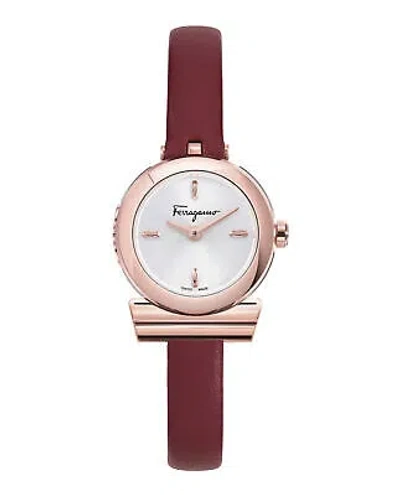 Pre-owned Ferragamo Womens Gancino Rose Gold 23mm Strap Fashion Watch