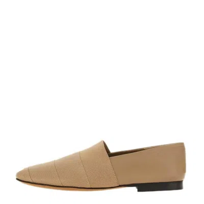 Ferragamo Womens Mixed-media Ribbed Loafers In Brown