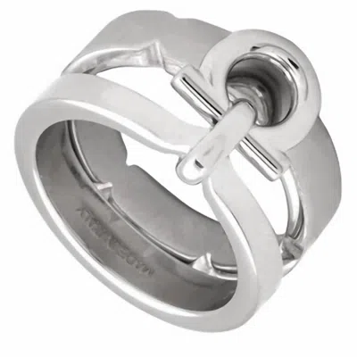 Ferragamo Womens' Palladium Scarf Ring In Silver In Neutral
