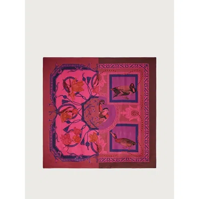Ferragamo Womens Pink Silk Printed Scarf In Multi