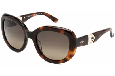 Ferragamo Womens Sf727s-214 Fashion 53 Mm Tortoise Sunglasses In Brown