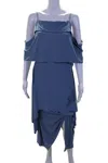 Ferragamo Womens Spaghetti Strap Maxi Dress Blue In Blue