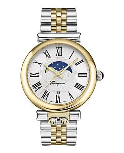 Pre-owned Ferragamo Womens Two Tone 40mm Bracelet Fashion Watch