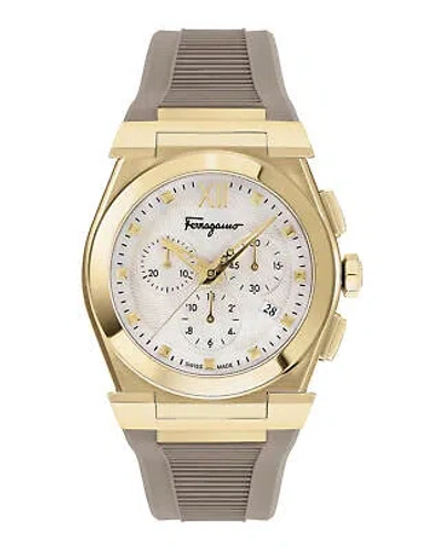 Pre-owned Ferragamo Womens Vega Gold 40mm Strap Fashion Watch