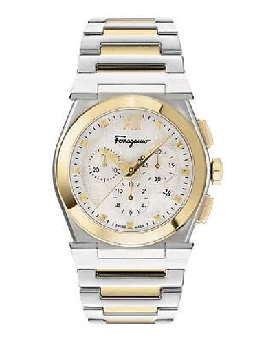 Pre-owned Ferragamo Womens Vega Two Tone 40mm Bracelet Fashion Watch