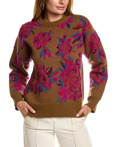 Ferragamo Wool & Cashmere-blend Sweater In Beige