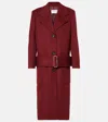 Ferragamo Belted Wool And Cashmere-blend Coat In Red