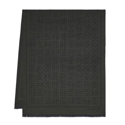 Ferragamo Wool And Silk Scarf In Black