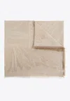 Ferragamo Wool And Silk Square Scarf In White