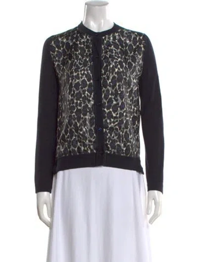 Pre-owned Ferragamo Wool Animal Print Sweater In Black