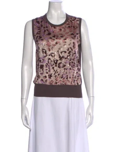 Pre-owned Ferragamo Wool Animal Print T-shirt In Purple