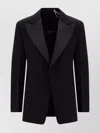 Ferragamo Wool Blazer With Satin Profiles