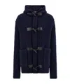 Ferragamo Wool Blend Duffle Coat In Blue