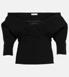 Ferragamo Wool-blend V-neck Top In Black