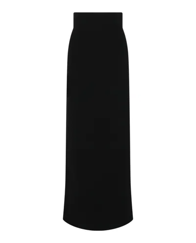 Ferragamo Wool Blend Maxi Skirt In Black