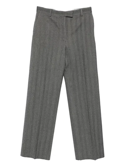 Ferragamo Wool-blend Pants In Gray