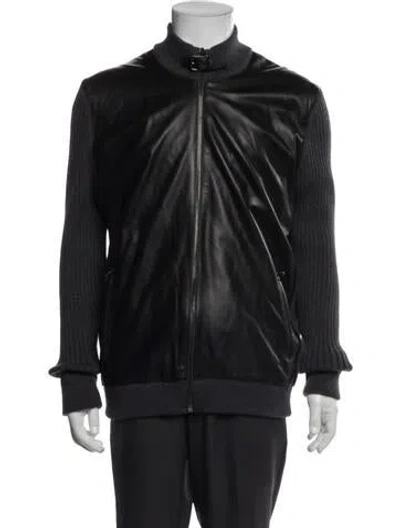 Pre-owned Ferragamo Wool Bomber Jacket In Black