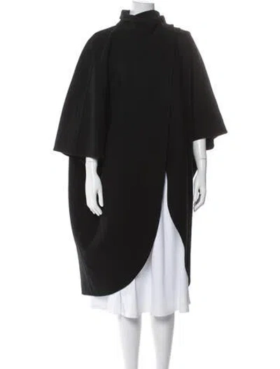 Pre-owned Ferragamo Wool Cape In Black