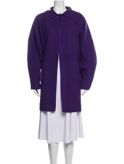 Pre-owned Ferragamo Wool Coat In Purple