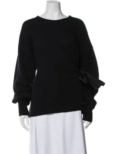 Pre-owned Ferragamo Wool Crew Neck Sweater In Black