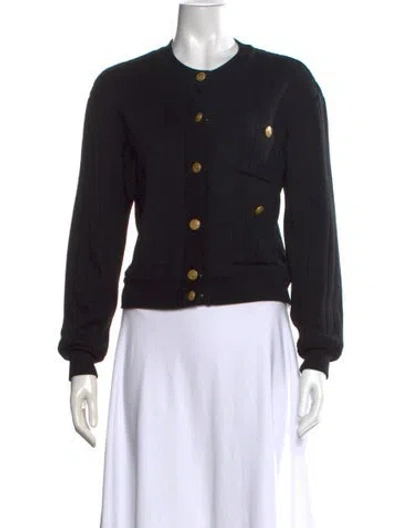 Pre-owned Ferragamo Wool Crew Neck Sweater In Black