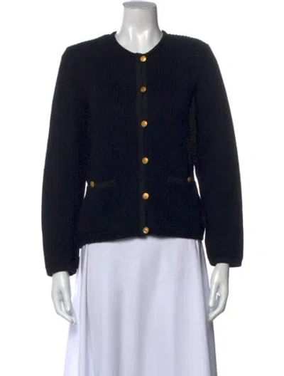Pre-owned Ferragamo Wool Crew Neck Sweater In Blue