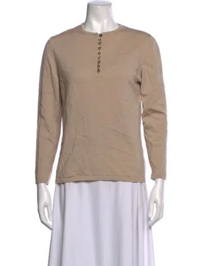 Pre-owned Ferragamo Wool Crew Neck Sweater In Neutrals