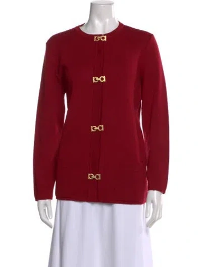 Pre-owned Ferragamo Wool Crew Neck Sweater In Red
