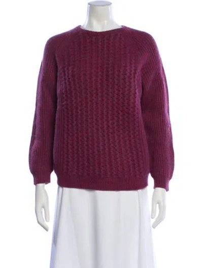 Pre-owned Ferragamo Wool Crew Neck Sweater In Red