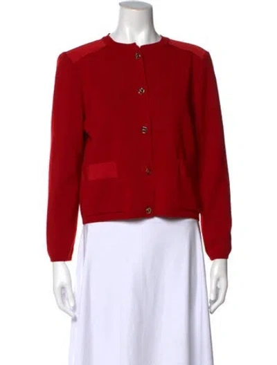 Pre-owned Ferragamo Wool Crew Neck Sweater In Red