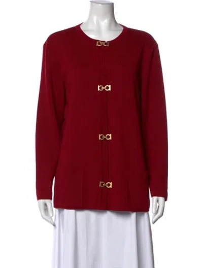 Pre-owned Ferragamo Wool Crew Neck Sweater In Red