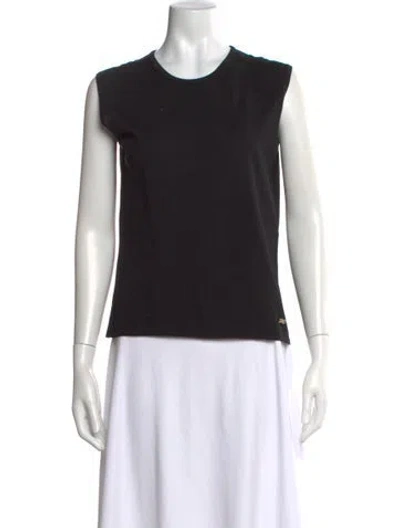 Pre-owned Ferragamo Wool Crew Neck Top In Black