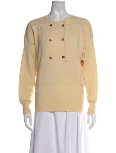 Pre-owned Ferragamo Wool Crew Neck Top In Neutral