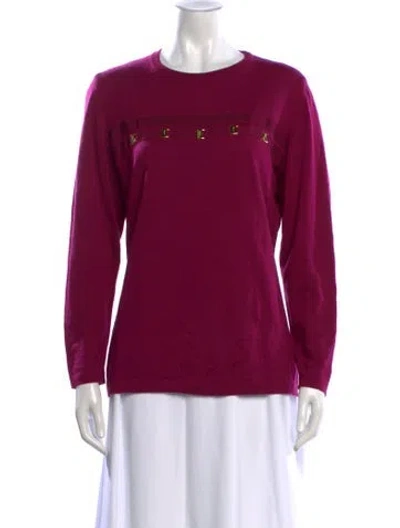 Pre-owned Ferragamo Wool Crew Neck Top In Purple