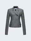 Ferragamo Double-breasted Wool Blazer In Grey