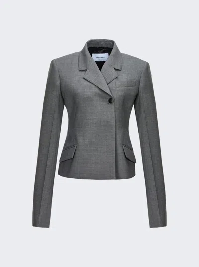 FERRAGAMO WOOL DOUBLE NATTE ONE-BUTTON BLAZER JACKET