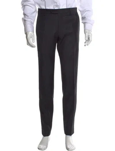 Pre-owned Ferragamo Wool Dress Pants In Gray