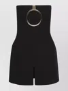 Ferragamo Pure Wool Mini Dress With Tulle Insert