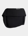 Ferragamo Wool Faille Micro Skirt In Black