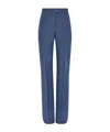 Ferragamo Wool Faille Trouser In Blue