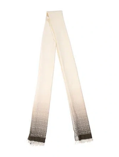Pre-owned Ferragamo Wool Floral Print Scarf In Neutral
