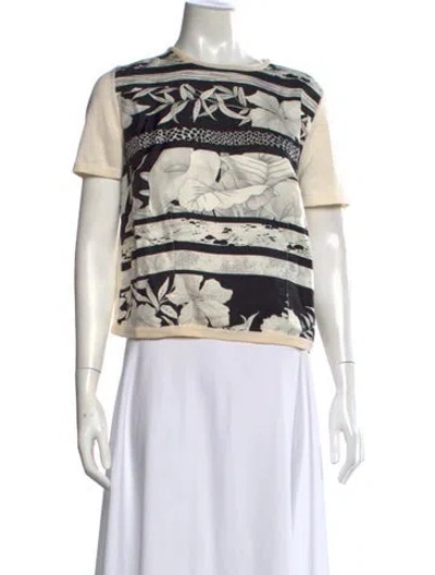 Pre-owned Ferragamo Wool Floral Print Sweater In Neutral