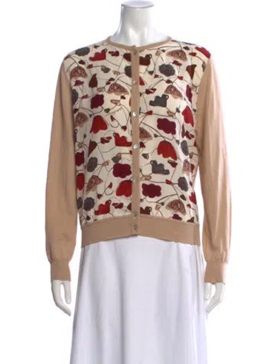 Pre-owned Ferragamo Wool Floral Print Sweater In Neutral