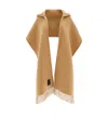 Ferragamo Wool And Cashmere Hooded Scarf In Nude