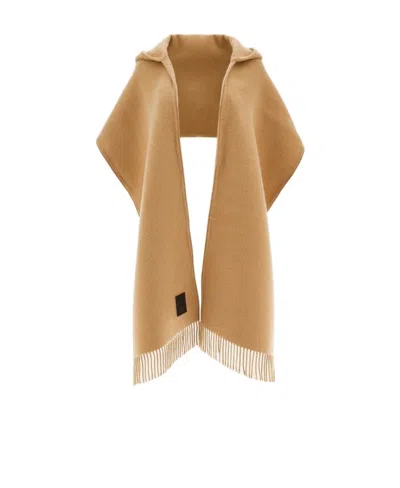 FERRAGAMO WOOL HOODED SHAWL