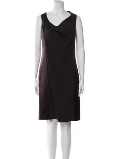 Pre-owned Ferragamo Wool Knee-length Dress In Black