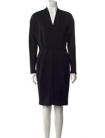 Pre-owned Ferragamo Wool Knee-length Dress In Black
