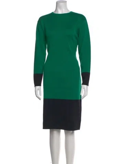 Pre-owned Ferragamo Wool Knee-length Dress In Green