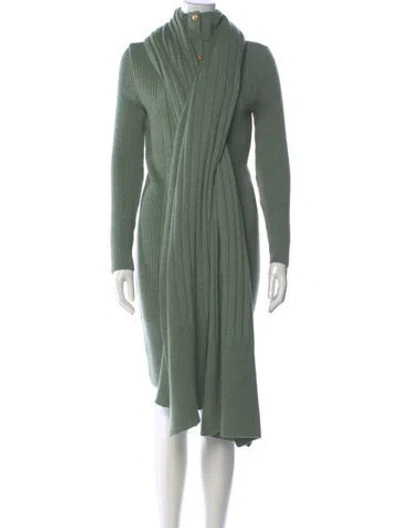 Pre-owned Ferragamo Wool Knee-length Dress In Green